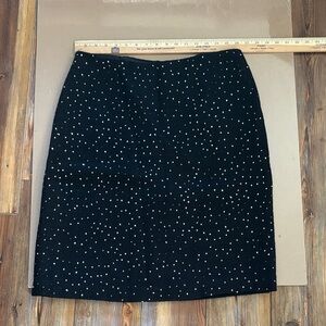 Ann Taylor Black Pencil Skirt with sequins Sz 12